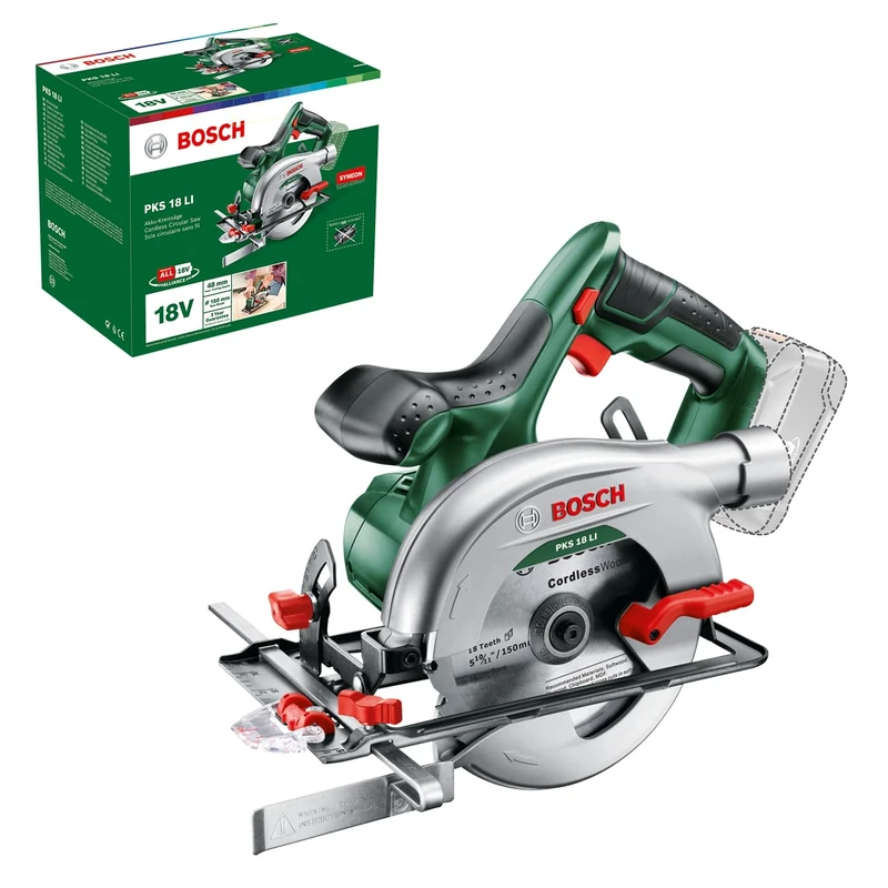 Bosch Cordless Circular Saw PKS 18 LI (Without Battery, 18 Volt System, in Carton Packaging)
