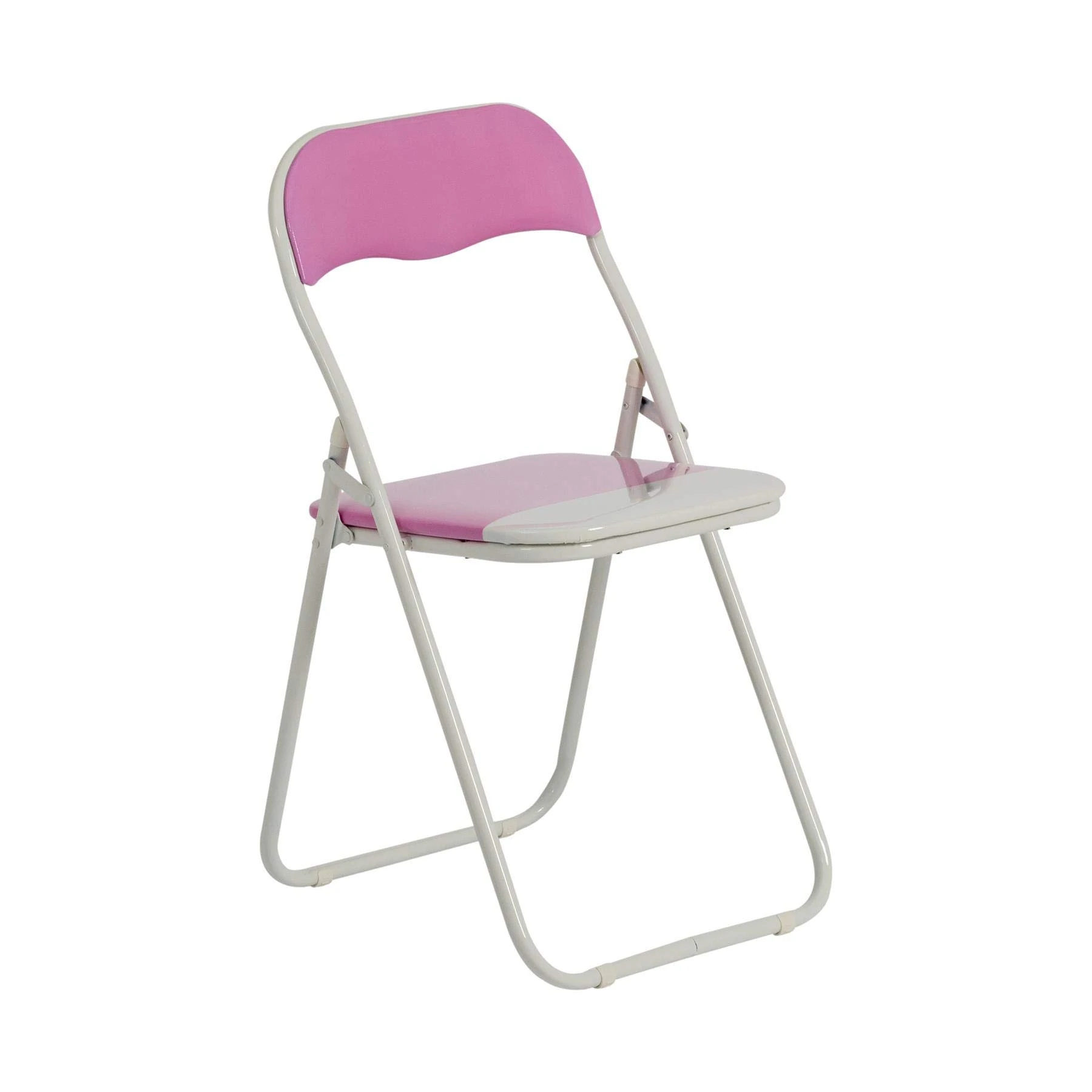 Harbour Housewares Padded Folding Chair - Pink - Pack of 1 - Easy Store Metal Frame Foldable Desk Chair for Office, Dining, Kitchen