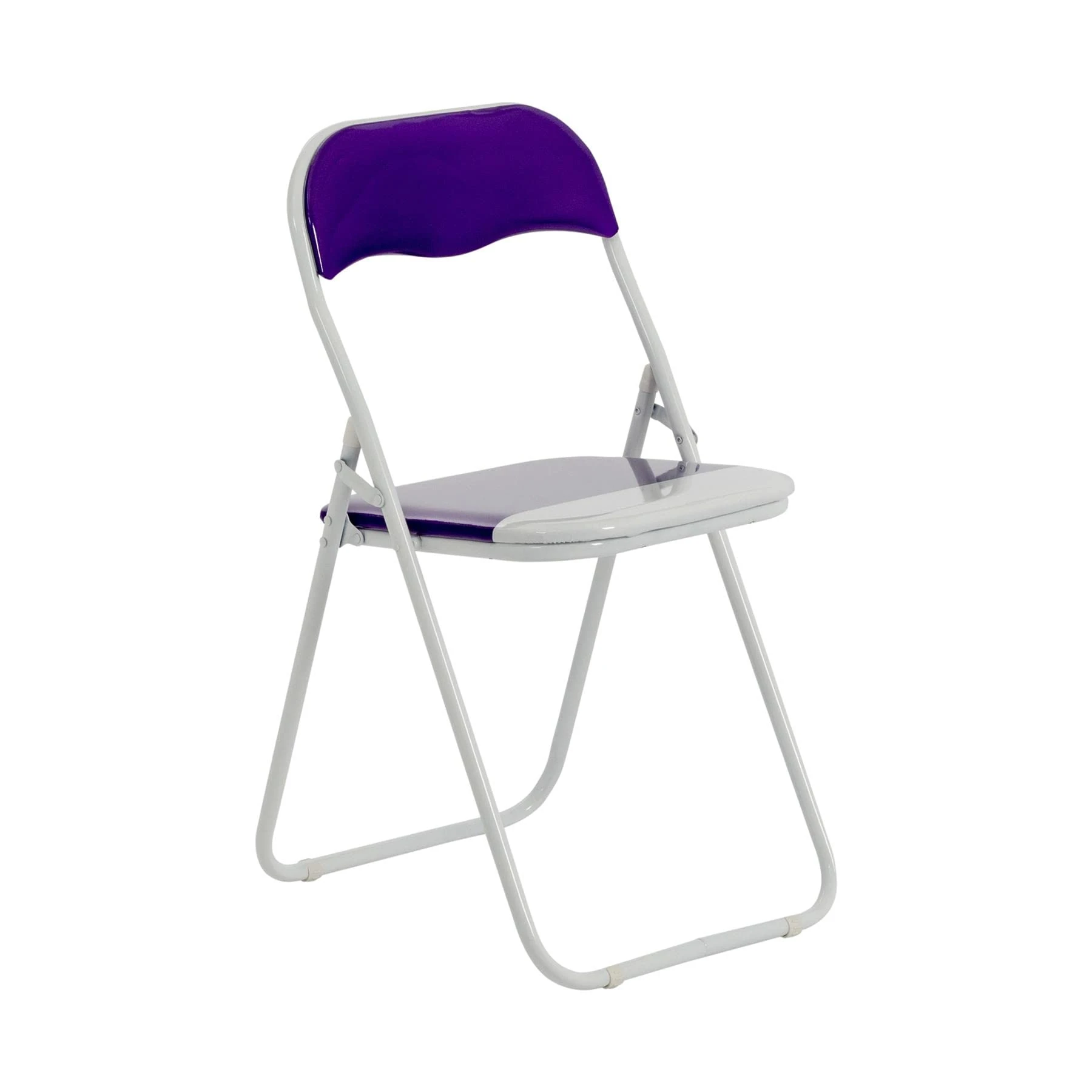 Harbour Housewares Padded Folding Chair - Purple - Pack of 1 - Easy Store Metal Frame Foldable Desk Chair for Office, Dining, Kitchen