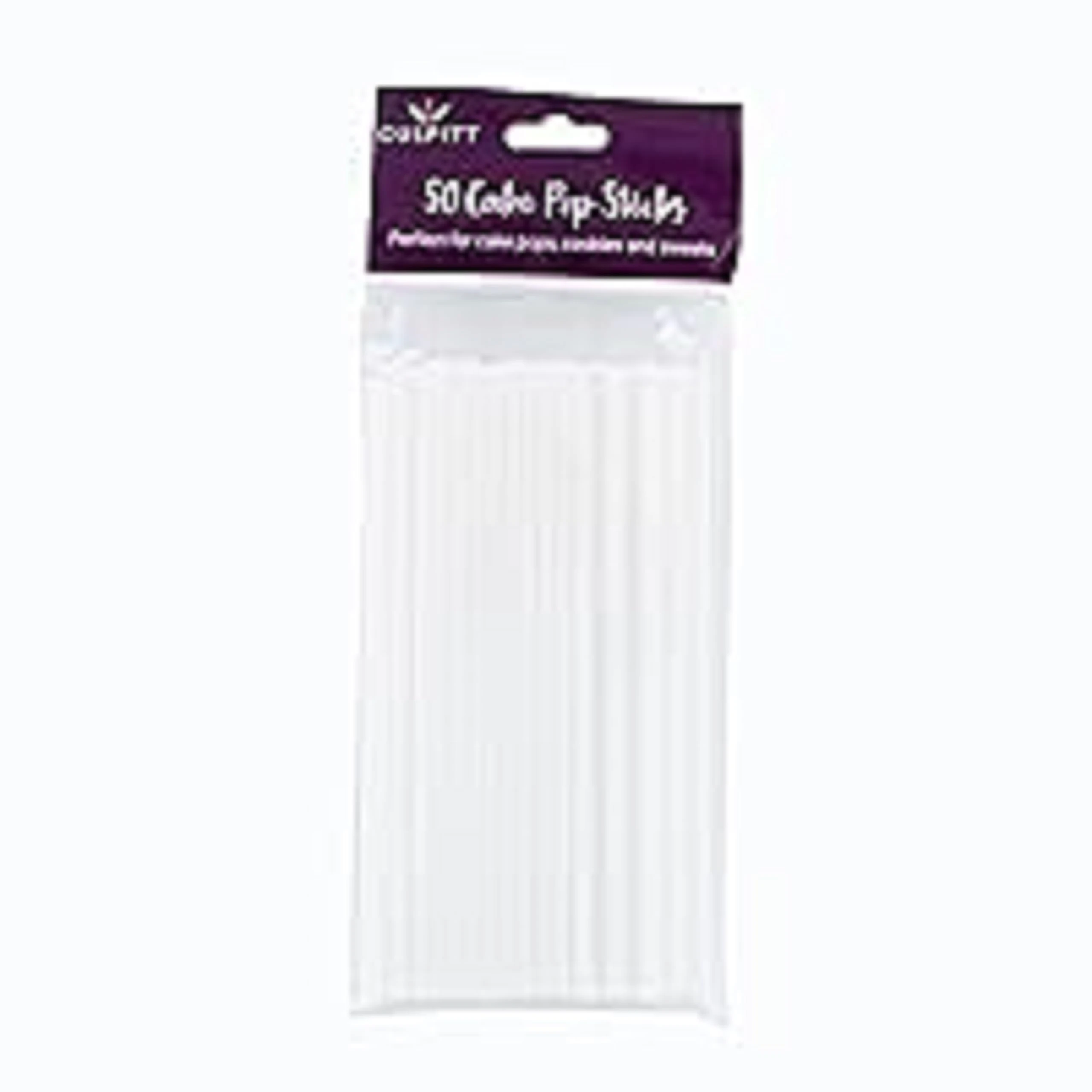 Culpitt White Round Plastic Cake Pop Sticks, Lollipop Sticks, Craft Sticks - Pack Of 50