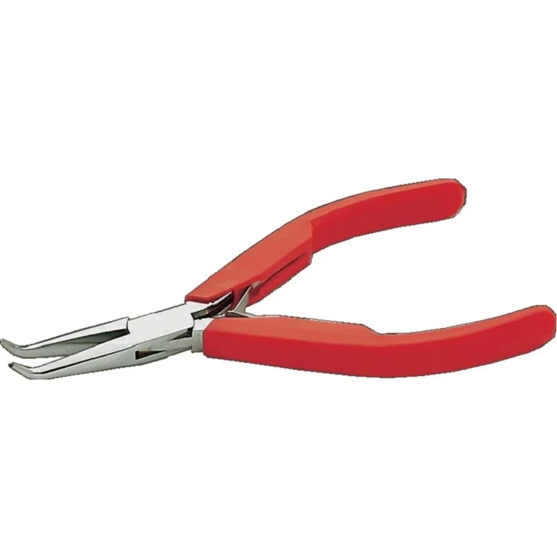Bahco 2656 R "Ergo" Snipe Nose Pliers with 60 Degree Bent Tip, Red/Silver, 129 mm