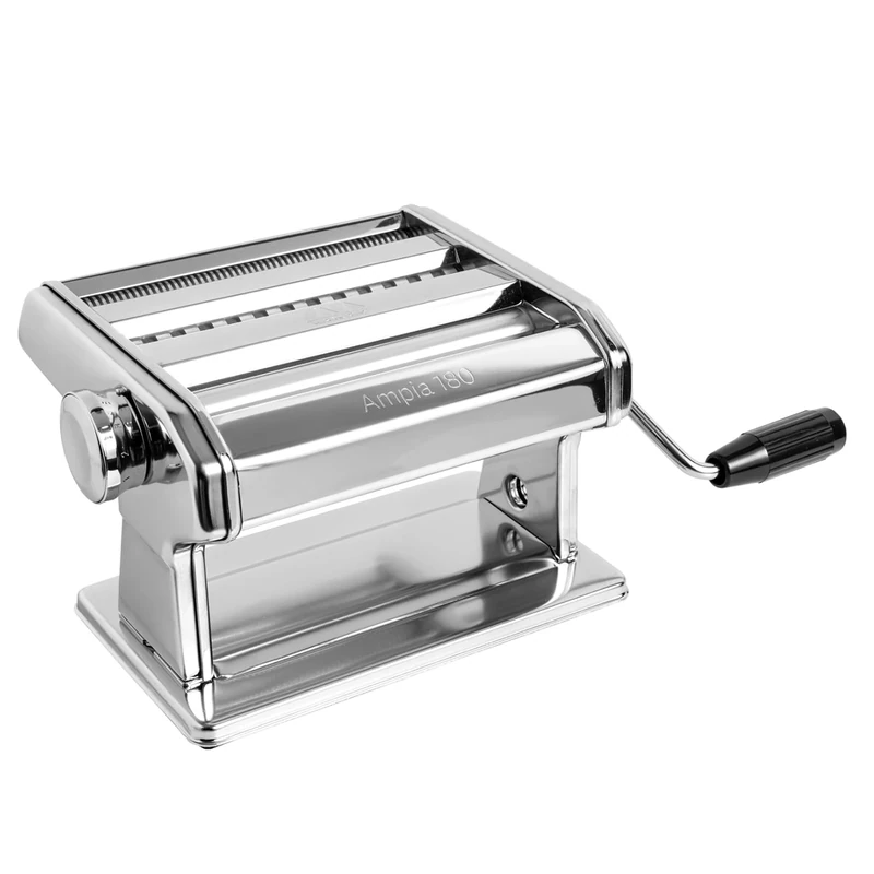 Marcato Pasta Machine, Pasta Maker, Pasta Roller for Handmade Fresh Pasta, Made in Italy, Chromed Steel, Adjustable Thickness Settings, for Lasagna, Fettuccine, Tagliolini. Model: Ampia 180