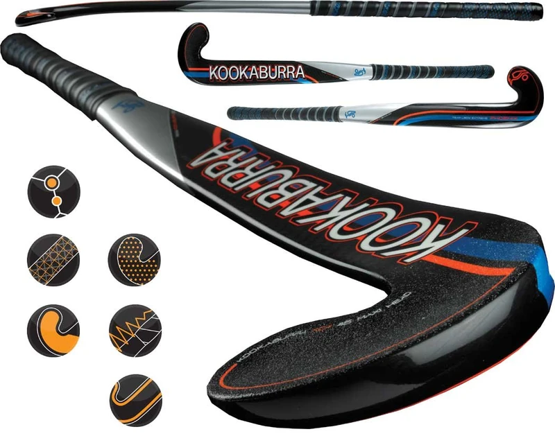 Kookaburra 2013 Team Phoenix Hockey Stick - Black/Orange/Blue/Silver, Size 36.5/Large - Image 1