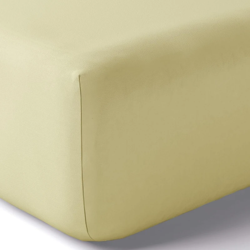 Anne de Solene aslvexidh99 00b001 Plain Cotton Fitted Sheet, Cotton, Green, 200 x 180 cm