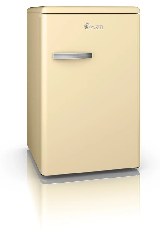 Swan SR11030CN Retro Larder Fridge, A+ Energy Rated, 3 Glass Fridge Shelves, Chrome Wine Rack & Salad Crisper, Cream