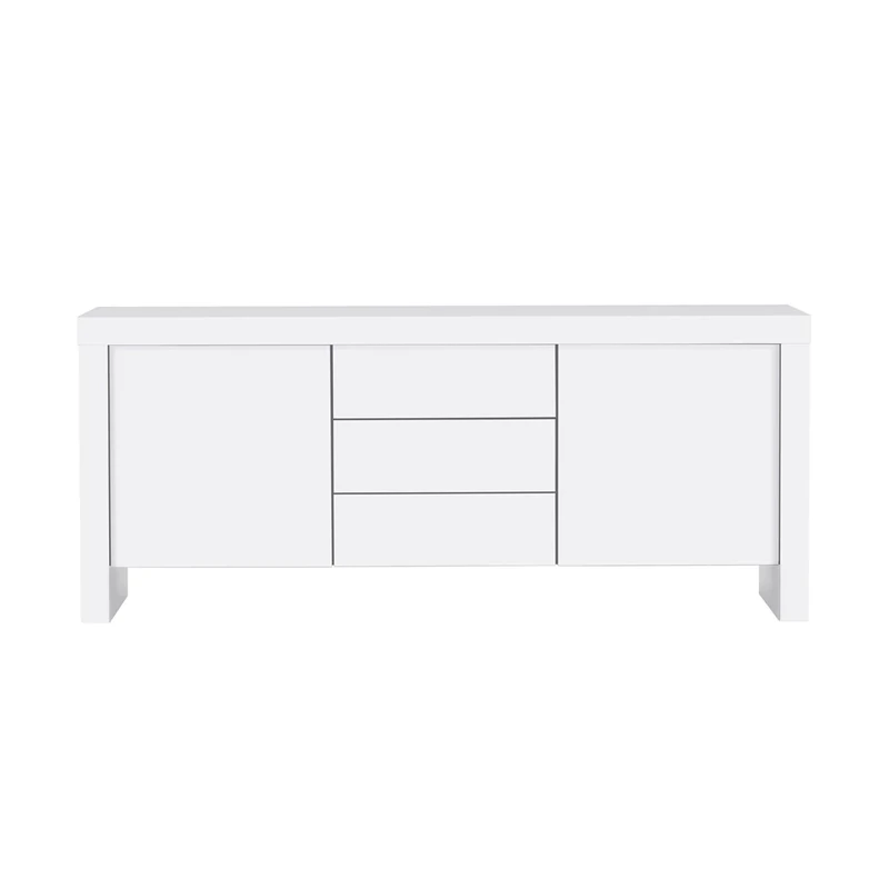 TemaHome Wood Honeycomb Panel Kobe Sideboard 2-Doors 3-Drawers with Pure White Matte, 188 x 45 x 79 cm, White