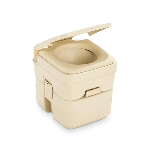 Dometic 301096202 2.5 Gallon Portable Toilet, Parchment - Image 1