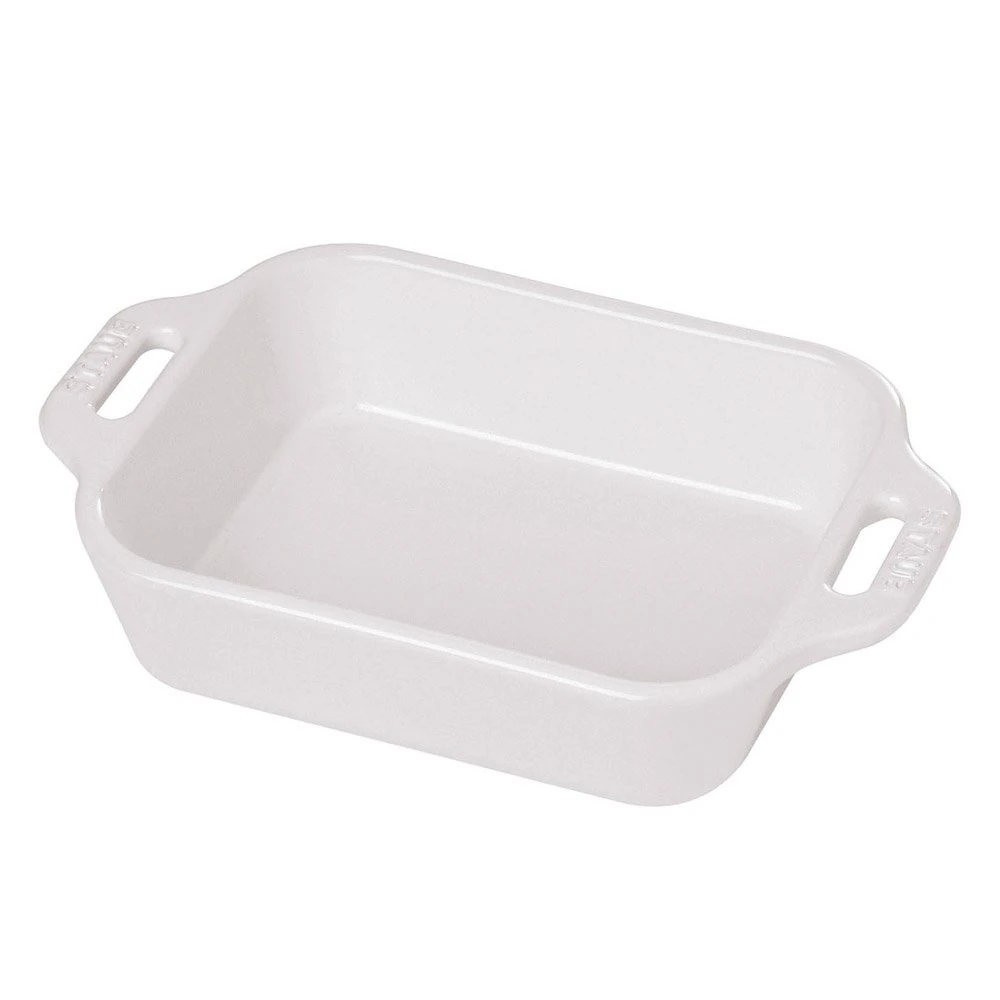 Staub Rectangular Dish, White, 10.5 x 7.5 - White