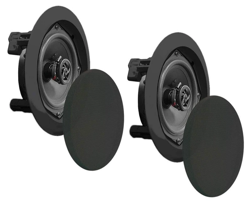 Pyle PDIC81RDBK 250 W 2 Channel 8-Inch Ceiling-Mounted Speaker (Pack of 2)