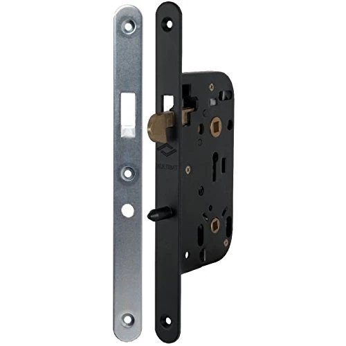 JPM Black Mortise Lock with Hook Lock - 50mm Spindle - Multibat