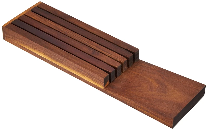 Continenta Block for Drawer Acacia Wood for 5 Knifes, Dark Brown, One Size - Image 1