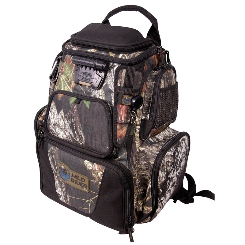 Wild River Nomad by CLC Custom LeatherCraft 604 Tackle Tek Nomad LED Lighted Camo Backpack, Mossy Oak - Image 1
