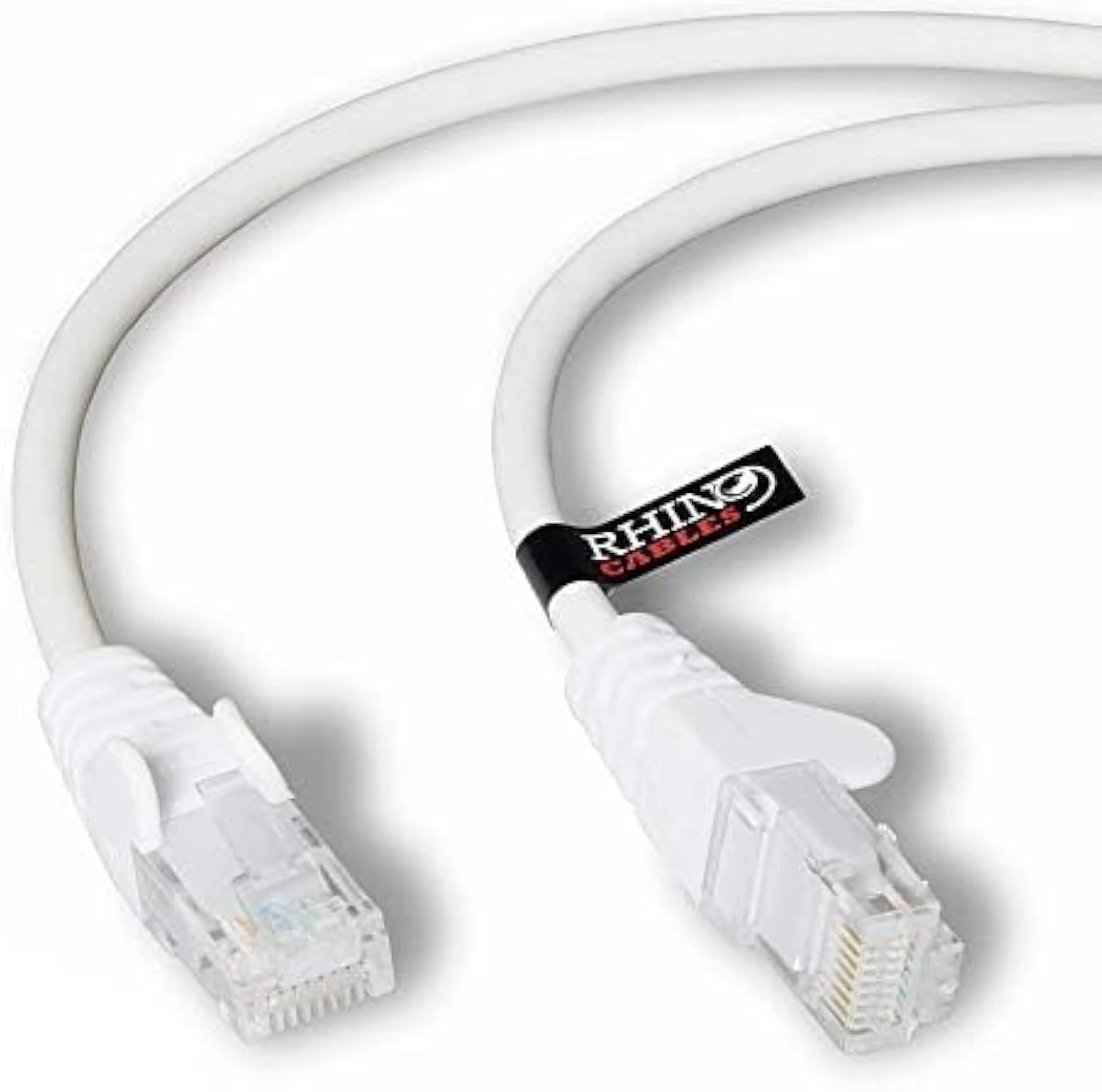 rhinocables CAT 6 High-Speed Gigabit Ethernet Cable - Patch Network Lead for LAN| Snagless UTP With LSZH Jacket | RJ45 Connector - Internet, Router, Modem, Smart TV, PC & More (2m, White, Pack of 1)