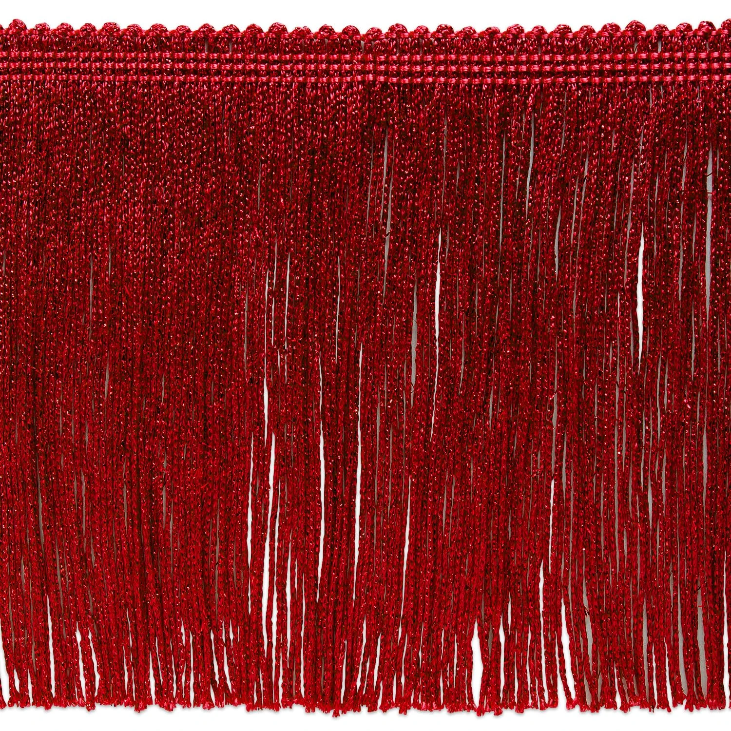 Expo International 20-Yard Metallic Chainette Fringe Trim, 6-Inch, Red