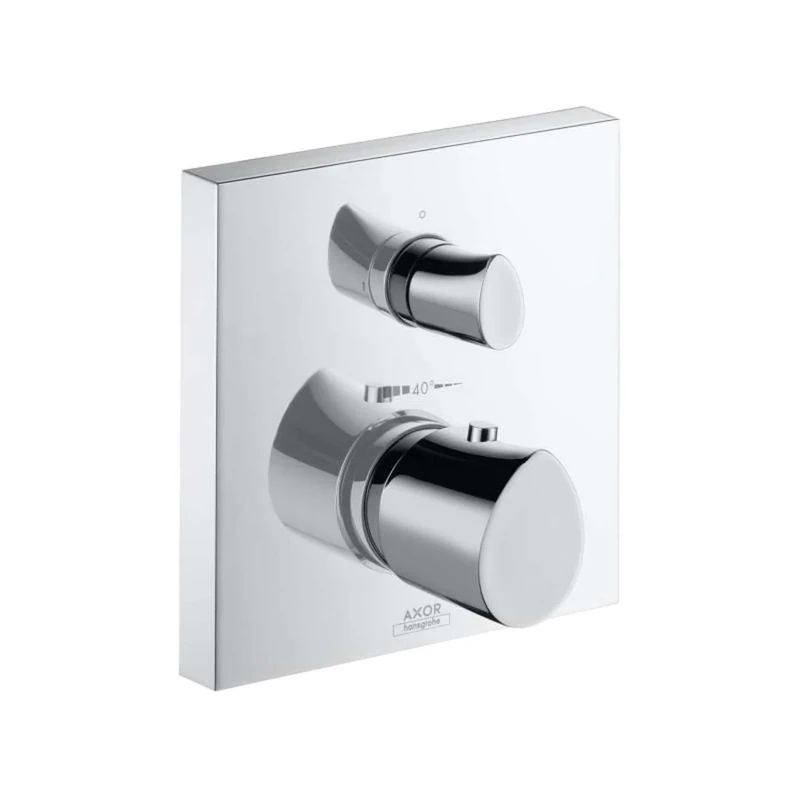 Hansgrohe Axor Starck Organic 12716000 Pre-Assembled Set Flush-Mounted Thermostat with Shut-Off and Diverter Valve, Chrome