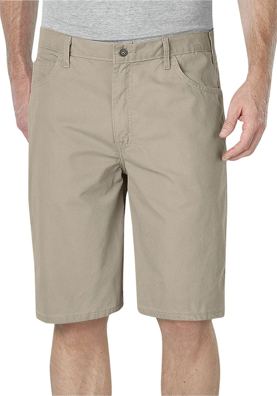 Dickies Men's 11 Inch Lightweight Duck Carpenter Short, Desert Sand, 32