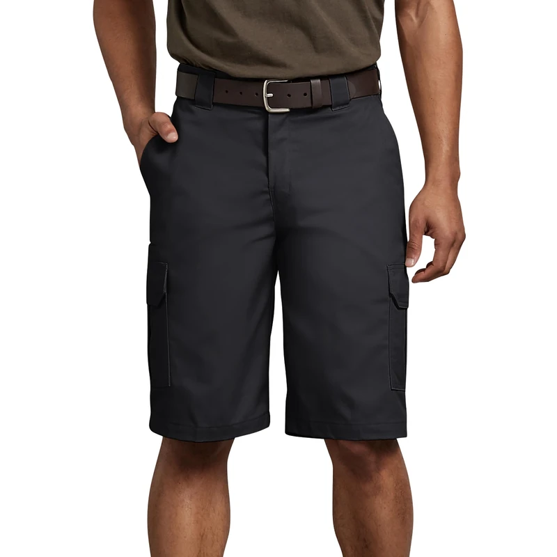 Dickies Men's 11" Regular Fit Stretch Twill Cargo Short, Black, 32