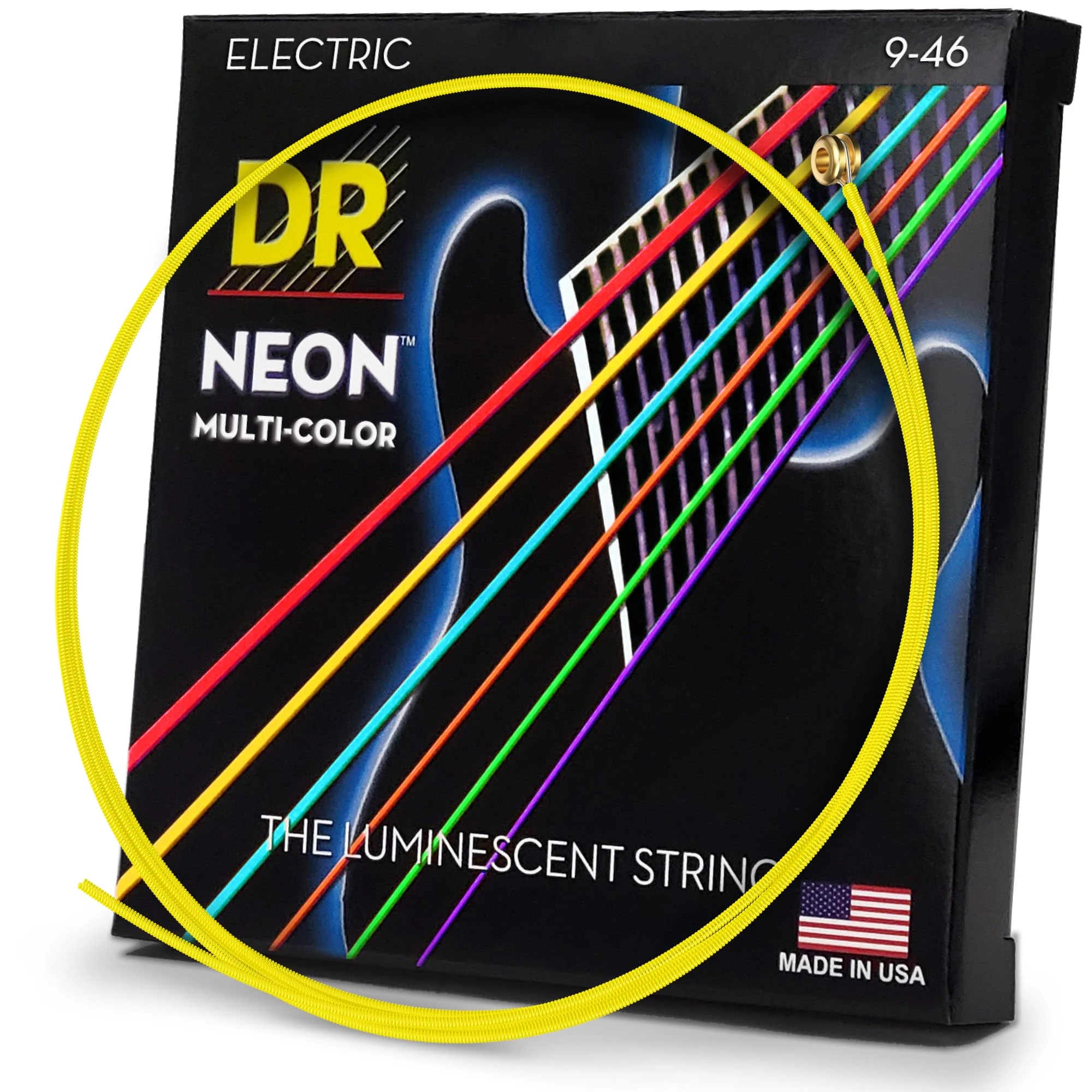 DR Strings HI-DEF NEON Electric Guitar Strings (NMCE-9/46),Black
