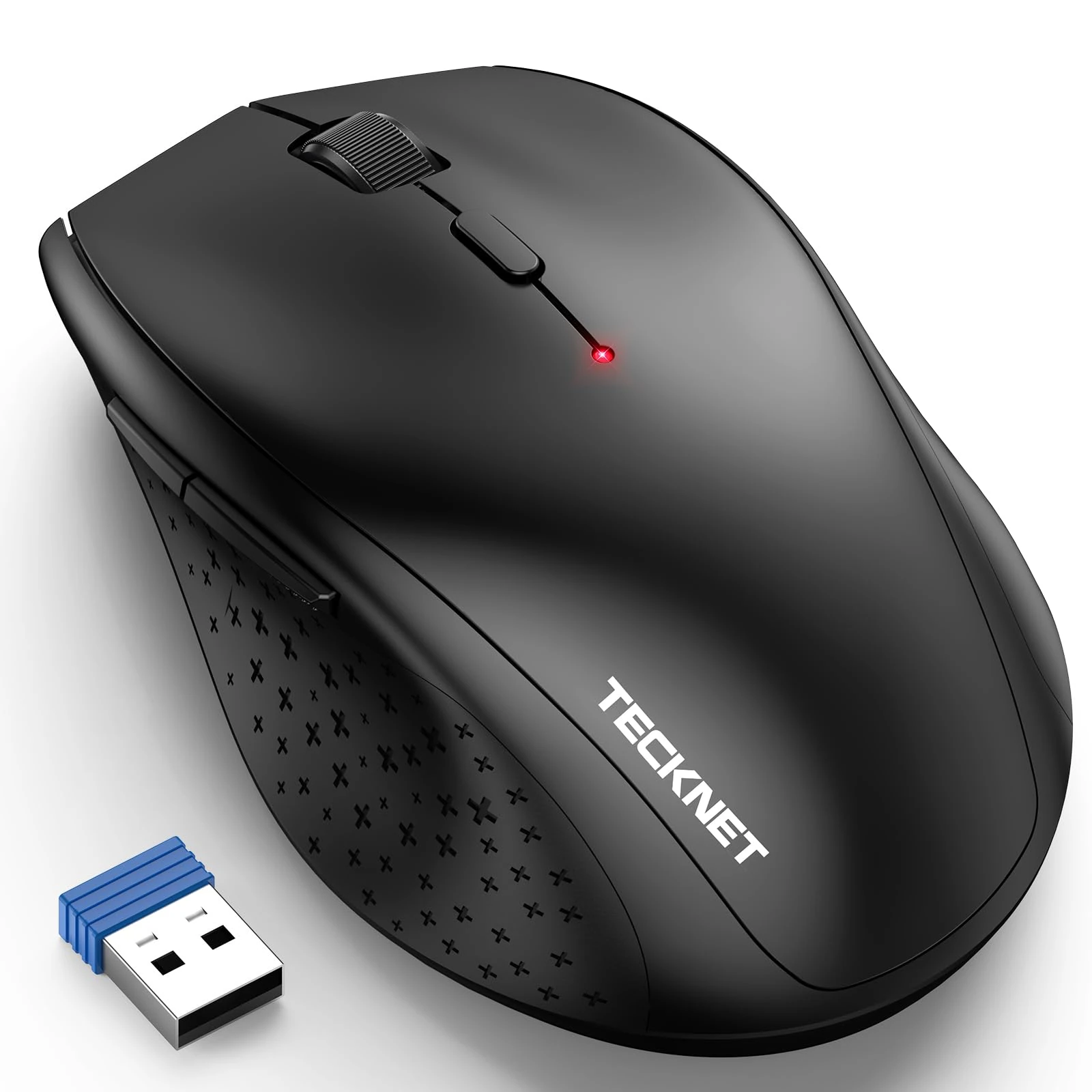 TECKNET 2.4G Wireless Mouse for Laptop, 4800 DPI Optical Computer Mice with 6 Adjustable Levels, 30 Months Long Battery Life Cordless Silent USB Mouse for Notebook, PC, Office Home Work (Black)