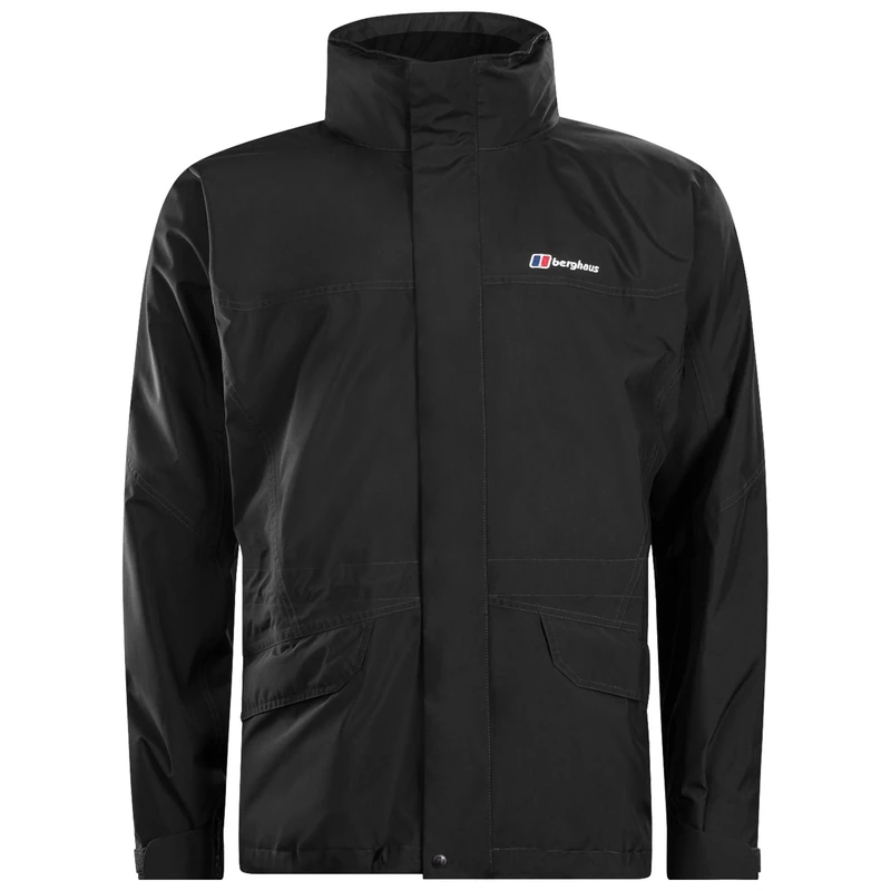 Berghaus Cornice III Interactive Gore-Tex Waterproof Shell Jacket | Durable Rain Coat | Breathable Jacket, Black/Black, XXL