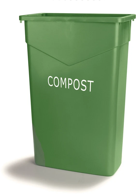 Carlisle 342023CMP09 TrimLine LLDPE Compost Container, 23-gal. Capacity, 10.95 x 20.03 x 30", Green (Case of 4) - Image 1