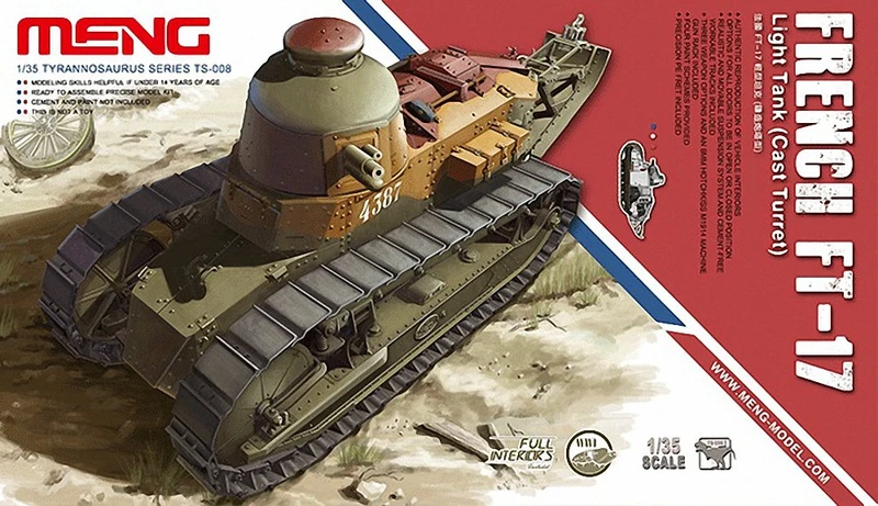MENG 1/35 Scale French FT-17 Light Tank Cast Turret Kit
