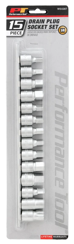 Performance Tool W54287 15-Piece Drain Plug Socket Set With 11mm & 13mm Square Drive For Subaru Differentials, Silver - Image 1