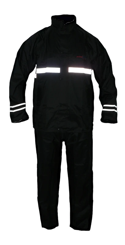 protectWEAR Motorcycle rain suit, rain suit, 2-piece, black - XL, XL,