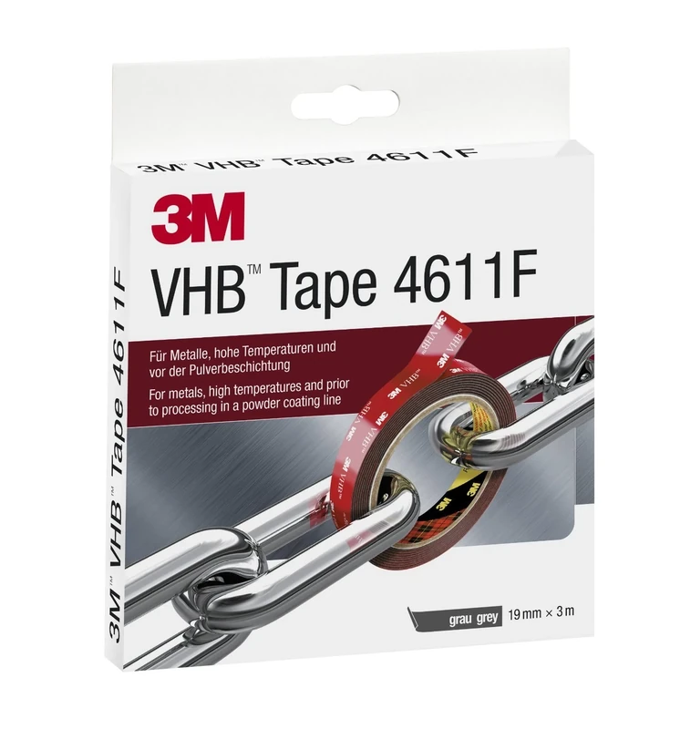 3M VHB 4611 Double Sided Mounting Tape - 19mm x 3m, 1.1mm Grey