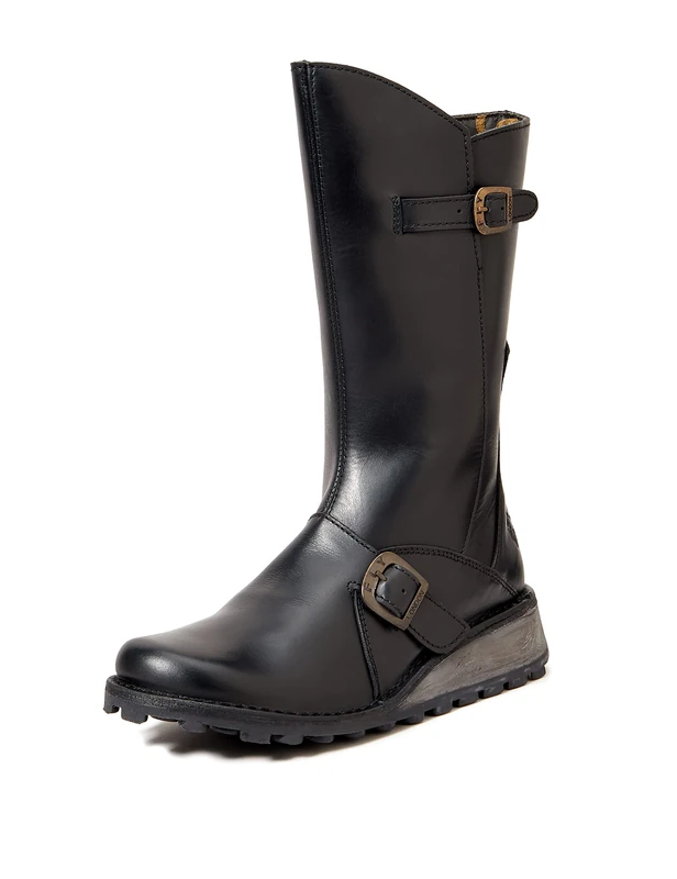 Fly London Women's Mes Buckle Boots, Black, 2.5 UK