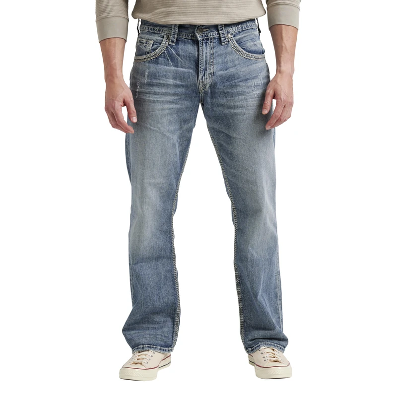 Silver Jeans Co. Men's Gordie Loose Fit Straight Leg Jeans - Blue - 33W x 32L