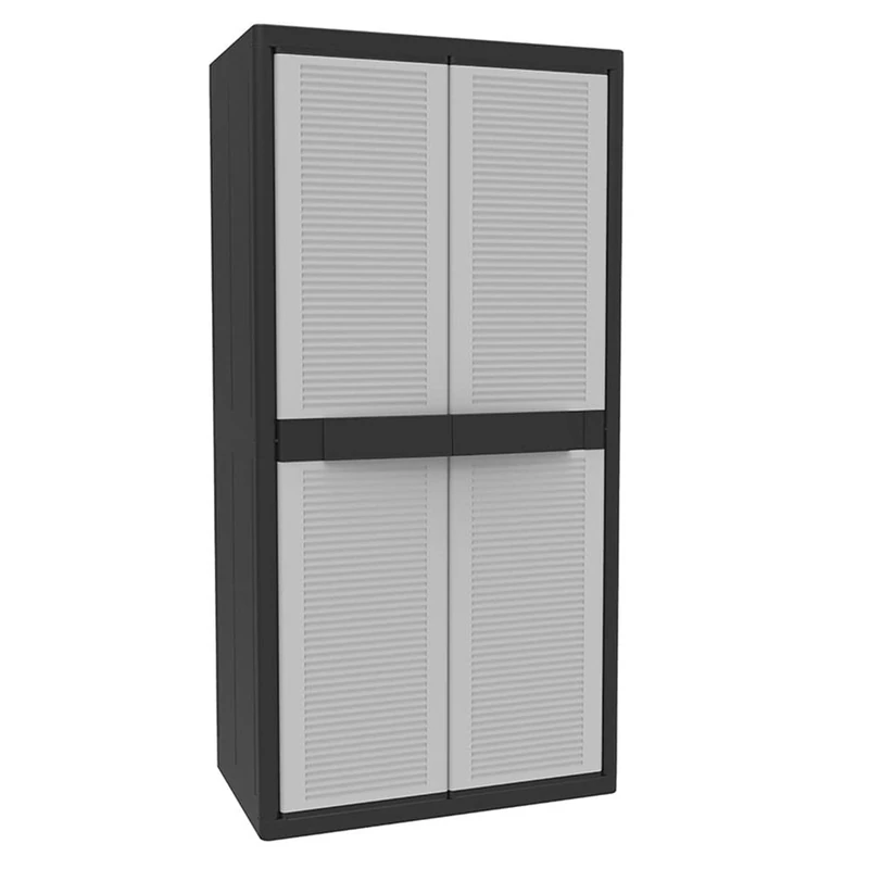 Terry, Jumbo Cab 3900 Qblack, 2-Door Cabinet, Vertical Divider and 4 Shelves - 89.7x53.7x180 cm