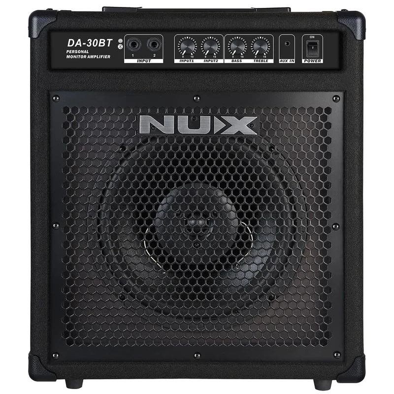 NU-X | DA-30BT Personal Monitor Amplifier | 30W Bluetooth-Enabled Compact Drum and Keyboard Speaker with Dual Input Channels