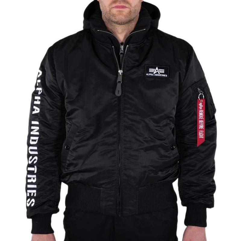 Alpha Industries MA-1 D-Tec SE Bomber Jacket for Men Black/White
