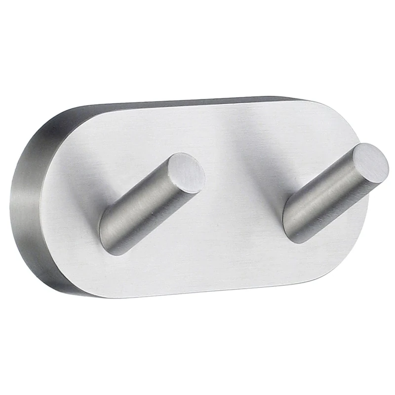 Smedbo Home Double Towel Hook, Brass, Silver, 9 x 4 x 4 cm