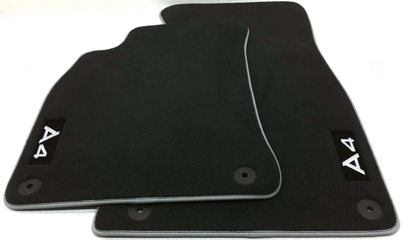 Audi 8K1061275MNO Textile Car Floor Mats Premium Front Black/Silver Grey Pack of 2