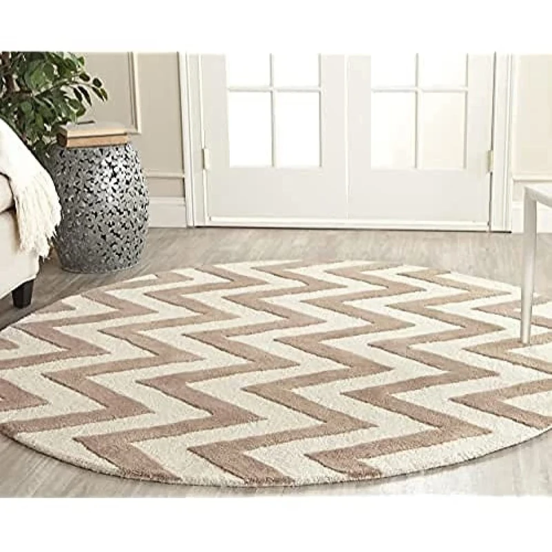 Safavieh Modern Indoor Hand Tufted Rectangle Area Rug, Cambridge Collection, CAM139, in Beige / Ivory, 183 X 274 cm for Living Room, Bedroom or Any Indoor Space
