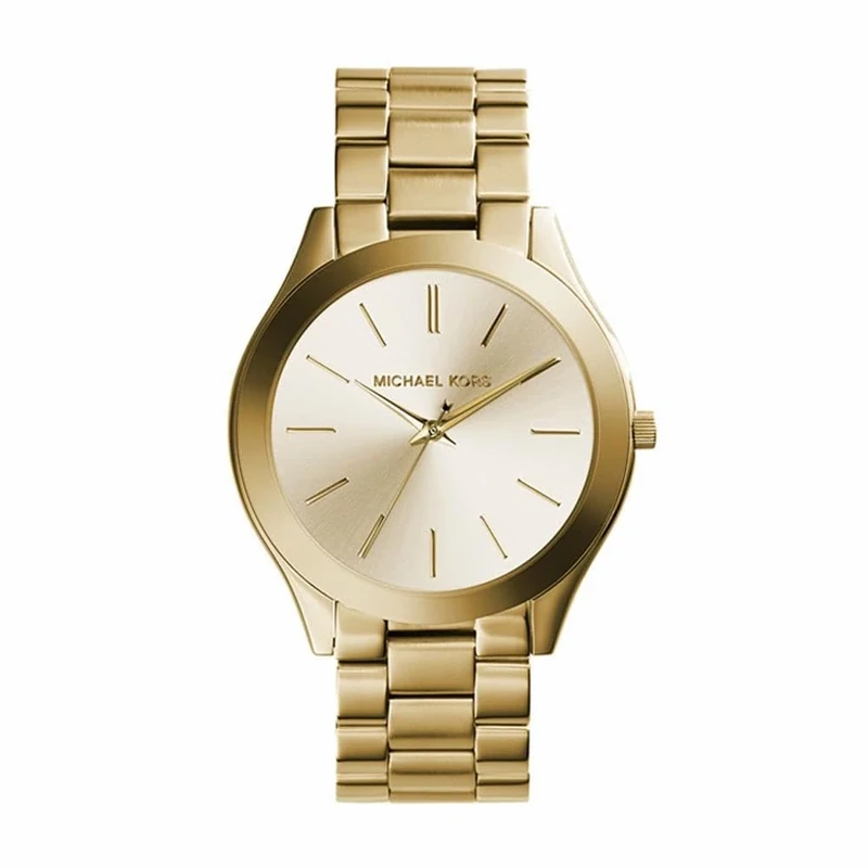 Michael Kors Slim Runway Three-Hand with with Gold Tone Stainless Steel Strap for Women MK3179 - Image 1