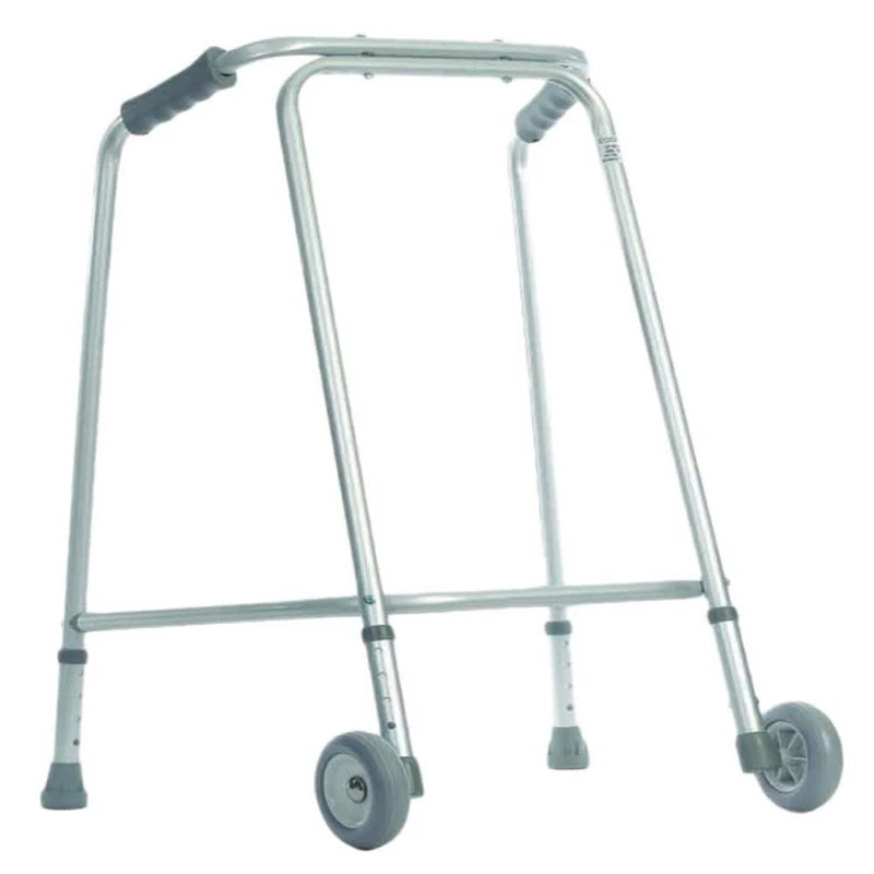 Aidapt Standard Small Adult Adjustable Height Aluminium Lightweight Walking Frame with Wheels and Anti Slip Ferrule Feet to Aid Stability and Confidence when Walking Aid - Image 1