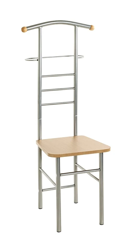 HAKU Möbel Men'S Valet Alu, Beech, Mdf, Metal - Size: W 46 cm X H 119 cm X D 50 cm, Style: Modern