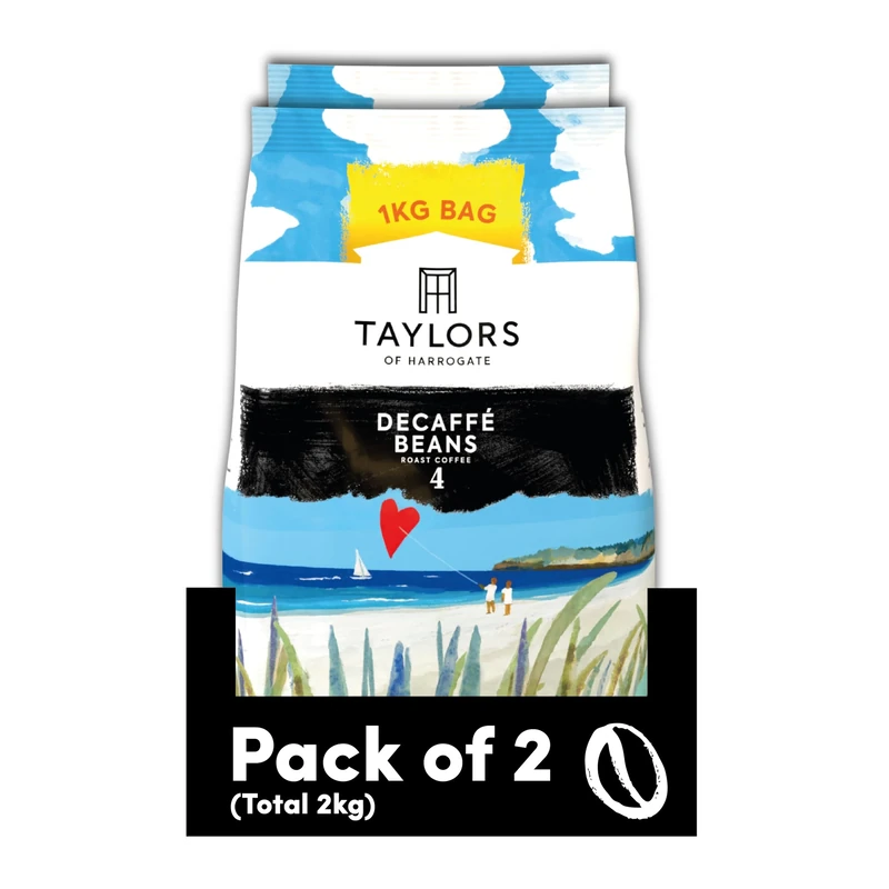 Taylors of Harrogate Decaffé Coffee Beans, 1 kg (Pack of 2 - Total 2kg)