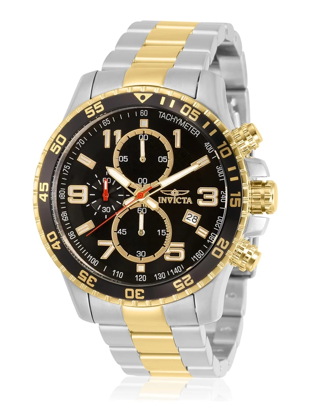 Invicta Specialty 14876 Men's Watch - Waterproof - Analogue - Quartz Movement - stainless steel with black dial - 45mm