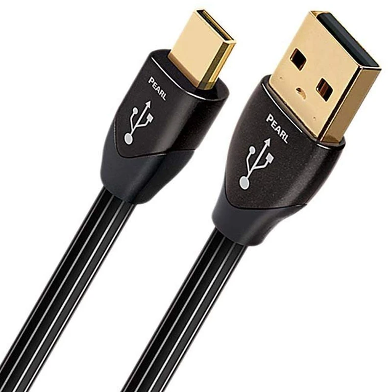 Audioquest Pearl 1.5 m Micro-USB Cable, USB A Micro-USB B Male/Male USB Cable - Black (1.5 m, USB A, Micro-USB B, 2.0, Male/Male, Black).