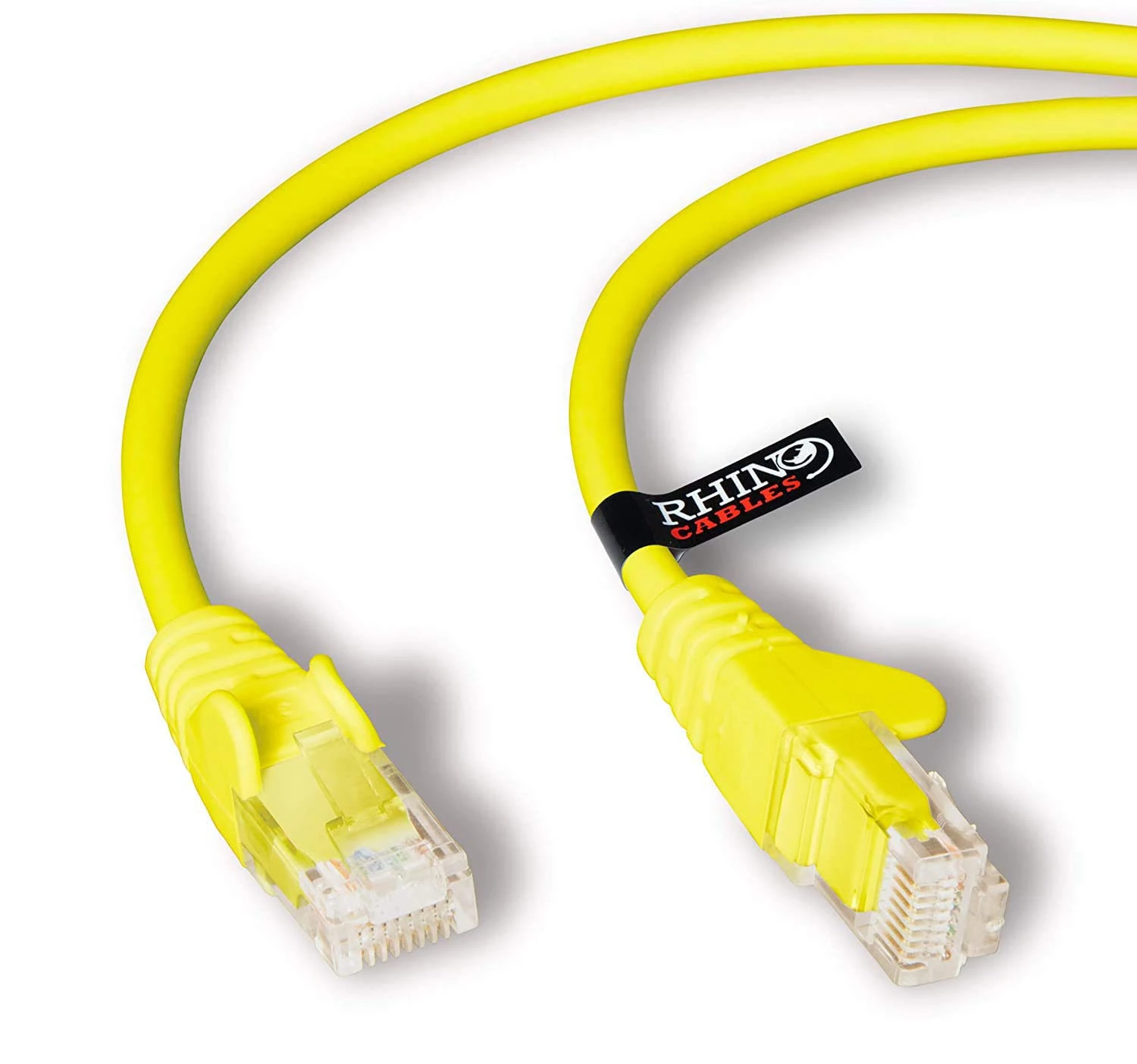 rhinocables CAT 6 High-Speed Gigabit Ethernet Cable - Patch Network Lead for LAN| Snagless UTP With LSZH Jacket | RJ45 Connector - Internet, Router, Modem, Smart TV, PC & More (1m, Yellow, Pack of 1)