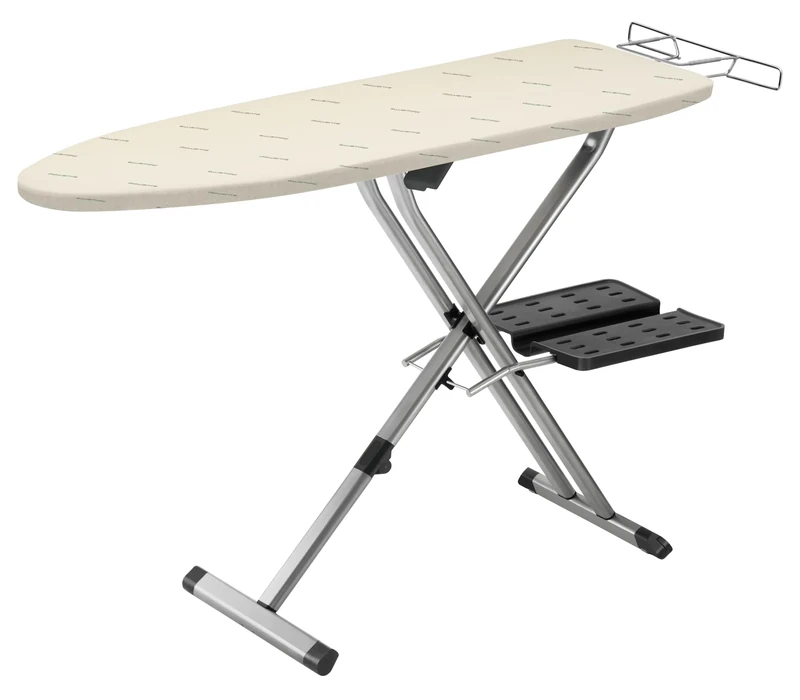 Rowenta IB9100 Pro Compact Professional Space Saving Folding Ironing Board 4-Leg with Hanger Racks and Cotton Cover, 18 54-Inch, Beige, Metal, 18" x 54"