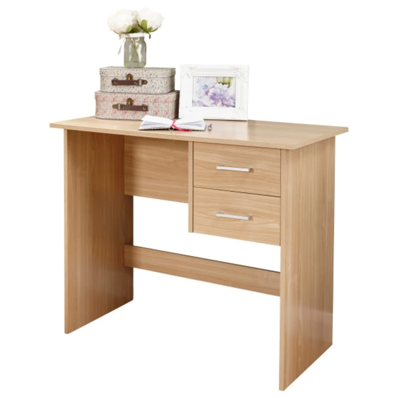 GFW Panama 2 Drawer Desk. Computer Office Desks With Storage Drawers. One Size, Oak