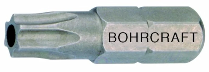 Bohrcraft Screwdriver Bits 1/4 Inch with Hole for Torx Screws/TR 15 x 75 mm/Box, Pack of 1, 61501501575