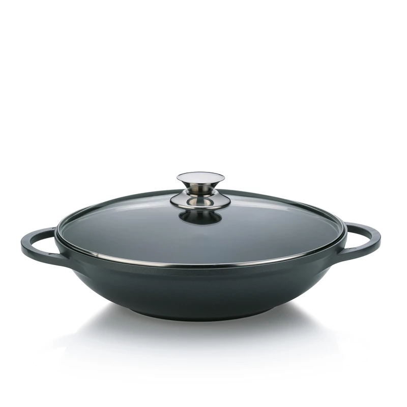 Kela "Kerros Wok, Cast Aluminium, Black, 32 Cm