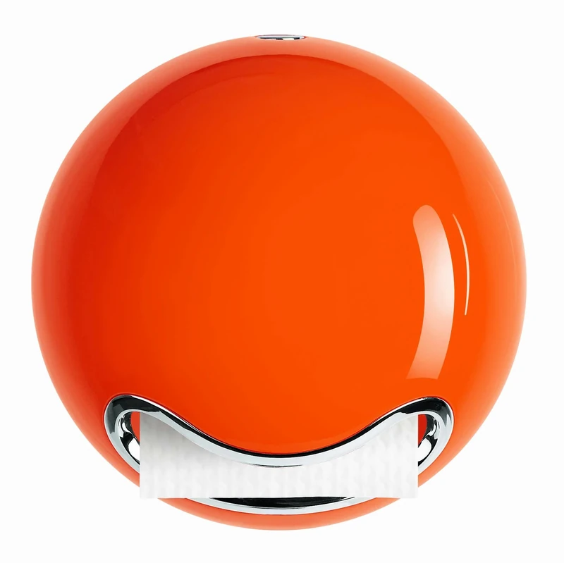 Spirella Bowl Shiny Polystyrol Toilet Paper Holder, Orange - Image 1