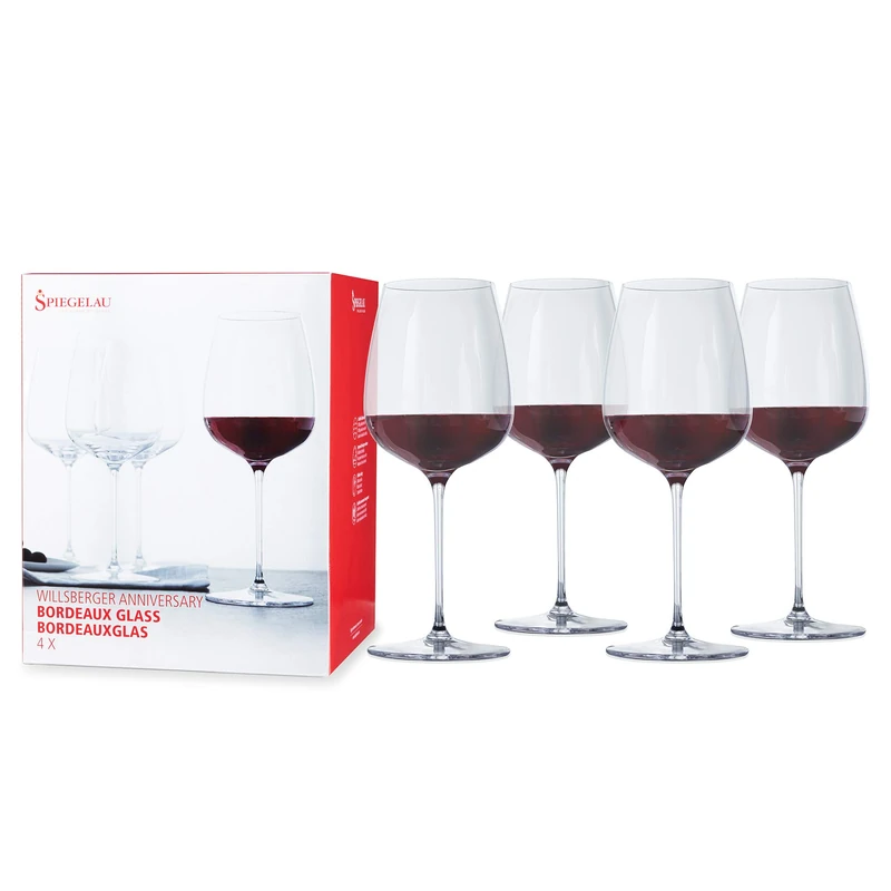 Spiegelau Willsberger Anniversary Bordeaux Glasses, Set of 4